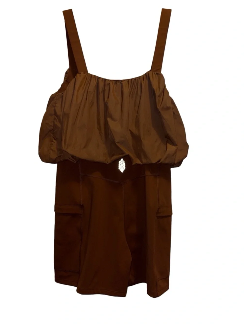 Free People double trouble brown walnut onesie medium
